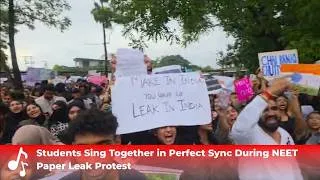 Thumbnail: Students Sing Together in Perfect Sync During NEET Paper Leak Protest | Udupi & Mangalore