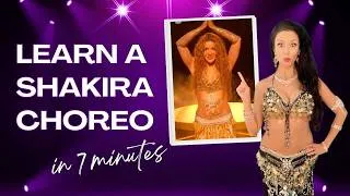Thumbnail: Learn a Shakira Belly Dance choreography in 7 minutes 🔥