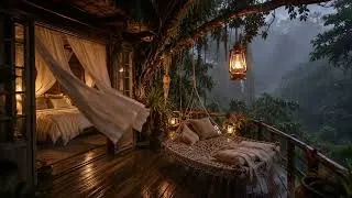 Thumbnail: Jungle Rain ASMR 🌧️ Heavy Rain on Tropical Leaves for Sleep & Relaxation
