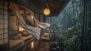 Thumbnail: Fall Asleep in Under 10 Minutes 🌧️ Cozy Zen Room Rain Sounds & Wind for Deep Sleep (1 Hour)