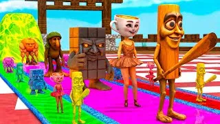 Thumbnail: Long Slide Game With Cow Elephant Gorilla Hippopotamus Tiger 3d Animal Game Funny 3d Animals