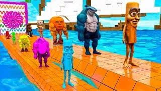 Thumbnail: Long Slide Game With Cow Elephant Gorilla Hippopotamus Tiger 3d Animal Game Funny 3d Animals