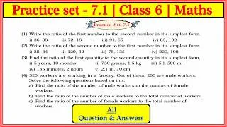 Thumbnail: Practice set 7.1 | Class 6 | Chapter 7 Ratio & Proportion | Maths | std 6  Maharashtra Board