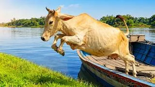 Thumbnail: Cow Unloading | Big Cow Video | Cow Video | Goru Hamba Cow | Boat Cow Unloading | Cow Jump 689