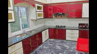 Thumbnail: kitchen design ideas with RED AND OFF WHITE cabinets  || kitchen design