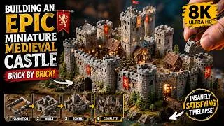 Thumbnail: Building an EPIC Miniature Medieval Castle Brick by Brick! 🏰 | Satisfying DIY Timelapse (8K)