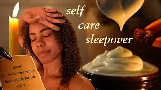 Thumbnail: A soothing evening of self care and making plant potions (asmr, homemade body care, q&a)
