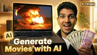 Thumbnail: Create Cinematic Movie Scenes with Kling 3.0 AI | Telugu Guide