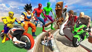 Thumbnail: Spider-Man Vs Tung Tung Sahu এর মহাযুদ্ধ😱 || কে বাঁচাবে ফ্রাঙ্কলিনকে? 🥲|| Indian Bike Driving 3D