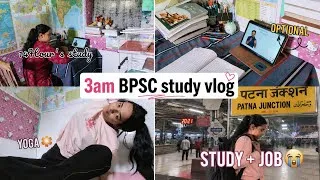 Thumbnail: 14 HOURS BPSC STUDY VLOG 📚 | JOB + STUDY Together? 😭 productive day in my life#73rdBpsc #patna #kgs 