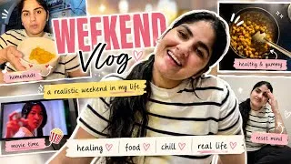 Thumbnail: Weekend Vlog 🌸 Homemade Food, Movie Time & Resetting My Mind | A Realistic Weekend in My Life