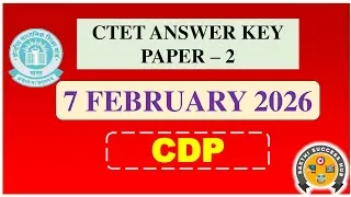 Thumbnail: CTET Paper 2 Answer Key | 7 February 2026