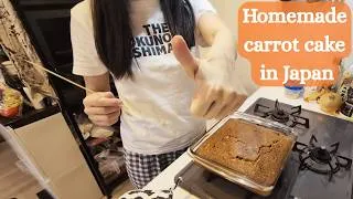 Thumbnail: Home alone baking a carrot cake from scratch. Relaxed and happy!