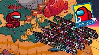 Thumbnail: Among Us, but with 1 MILLION SEEKERS on THE FUNGLE - HIDE n SEEK Mode