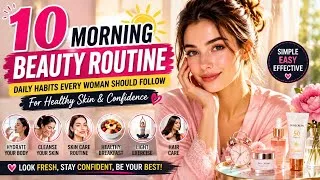 Thumbnail: Morning Beauty Routine 2026 | 10 Daily Habits Every Woman Should Follow for Healthy Glowing Skin