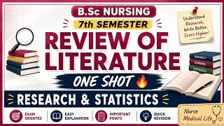 Thumbnail: 🔥 Unit – Review of Literature | One Shot | Research & Statistics | B.Sc Nursing 7th Semester ✨📚