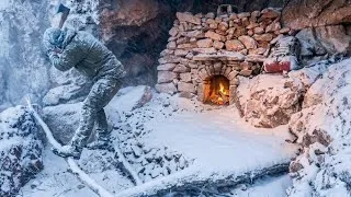 Thumbnail: Caught in a Deadly Snowstorm  Building a Warm Survival Shelter with Fireplace