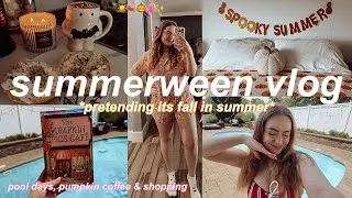 Thumbnail: COZY SUMMERWEEN DAY IN MY LIFE 2026 🎃🍂 *pretending its fall in july* coffee, fall shopping & pool