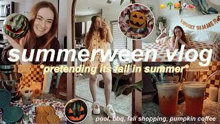 Thumbnail: COZY SUMMERWEEN DAY IN MY LIFE 2026 🎃 *pretending its fall in summer* pool, spooky watermlon & BBQ