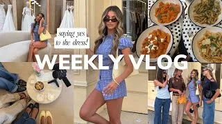 Thumbnail: WEEKLY VLOG ❥ picking my wedding dress, grocery haul, cooking healthy meals & more!!