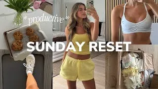 Thumbnail: PRODUCTIVE SUNDAY RESET ❥ getting back into routine after travel, healthy meals & working out!!