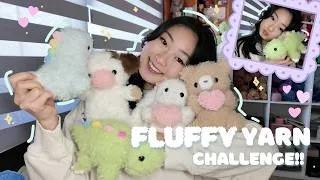 Thumbnail: FLUFFY YARN challenge 🐰🧶 hard edition?! | crochet challenge
