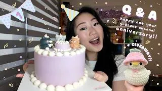 Thumbnail: 1 year anniversary Q&A + GIVEAWAY?! 🥳🐥 | personal life, youtube, markets etc