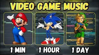 Thumbnail: Can I Make Video Game Music in 1 Minute, 1 Hour, and 1 Day?!
