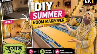 Thumbnail: ✨️Ep.1| DIY Summer Room Makeover 🌼 | Old stuff Transformation |Budget Summer Room Refresh |