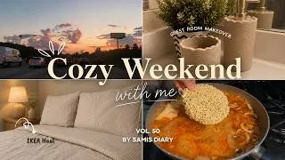 Thumbnail: Cozy Productive Weekend 🍜🛒🌅 | Guest Room Decor, IKEA Haul, Korean Food, Aquarium Trip & Cozy Moments