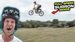 Thumbnail: THIS ELECTRIC DIRT BIKE GAP WAS WAY TOO BIG - FULL SPEED SURRON SENDS!