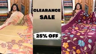 Thumbnail: Mega Sale 25% OFF. So Many Beautiful Sarees to Choose From. Tussar & Stain Georgette | Kota Tussar.