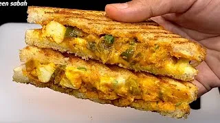 Thumbnail: Crispy Paneer Tikka Sandwich Recipe | Cafe Style cheesy And Creamy Paneer Tikka Sandwich  Recipe 
