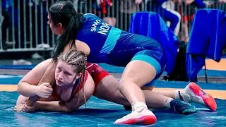 Thumbnail: U17 Zara Bunea (FRA) vs Sanya Sarao (NOR) 65kg. Girls women's youth wrestling tournament. B-cam-man