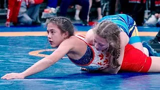 Thumbnail: U17 Kaylee Dodd (CAN) vs Anemona Duma (ROU) 43kg. Girls women's youth wrestling tournament. B-cam-m