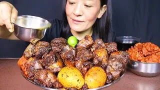 Thumbnail: Eating Spicy Chicken Masala Curry and Daal With Rice #ASMR/EATING SHOW #MUKBANG