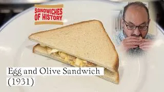 Thumbnail: Egg and Olive Sandwich (1931) on Sandwiches of History⁣