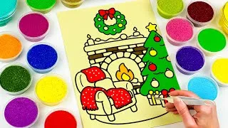 Thumbnail: Sand Painting Cozy Christmas Fireplace