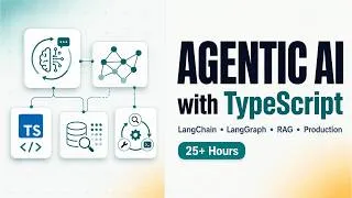 Thumbnail: Massive Agentic AI with TypeScript Udemy Course Relaunch | LangChain, RAG, Postgres & Deployment