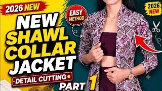 Thumbnail: 😱🔥Navratri Outfit day -11 Shawl Collar Jacket Cutting l full Cutting Video Step By Step l part 1 