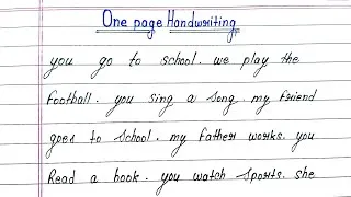 Thumbnail: English Handwriting Practice | How To Improve Your Handwriting | One Page Cursive Handwriting 