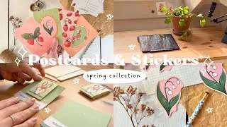 Thumbnail: How I make Postcards and Stickers 🍓 Spring Shop Update