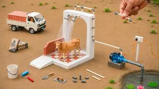 Thumbnail: Mini Brick Cow Shower with Full Water Supply | Village Construction Project