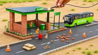 Thumbnail: Building Mini Bus Stand for FlixBus | Miniature Village Build @sanocreator