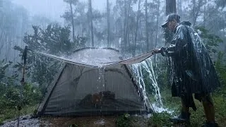 Thumbnail: Could You Sleep Through This⁉️ Intense Solo Camping in Non-Stop Heavy Rain⛈️