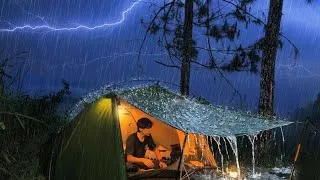 Thumbnail: 🥶 The most comfortable experience when camping after being hit by heavy rain⛈️CAMPING IN HEAVY RAIN