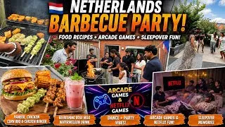Thumbnail: NETHERLANDS BBQ PARTY VLOG 🇳🇱 | Paneer, Chicken, Corn, Burger | Games & Sleepover | Kannada Vlog 