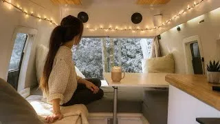 Thumbnail: ❄️ Camping in the Snow Storm with Animals 🐱🐶 in the Van 🚐 SNOW ASMR #61