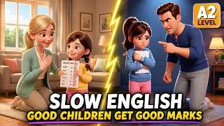 Thumbnail: Good Children Get Good Marks | Easy English Listening Story (A1 - A2)