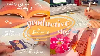 Thumbnail: productive vlog // iphone unboxing, plan with me, online school 📖🌻